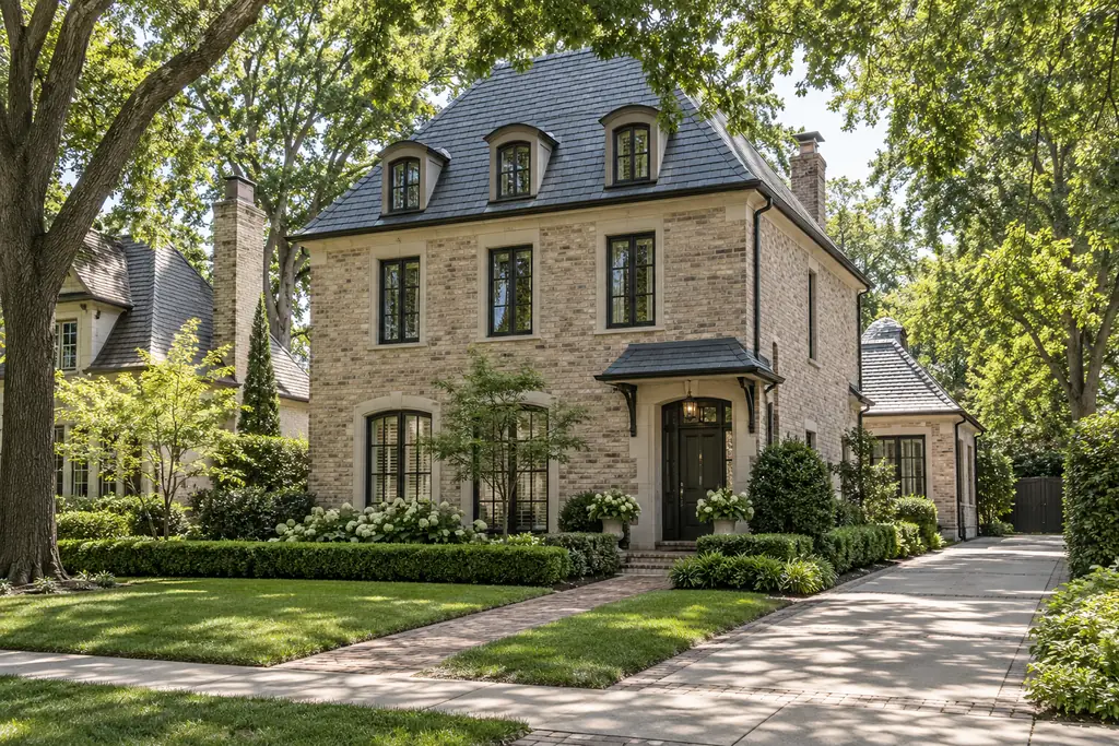 Limestone French provincial home with dormers in Lake Forest, IL